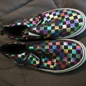 Kids Vans shoes rainbow multicolor Kids Size 4 EUC
